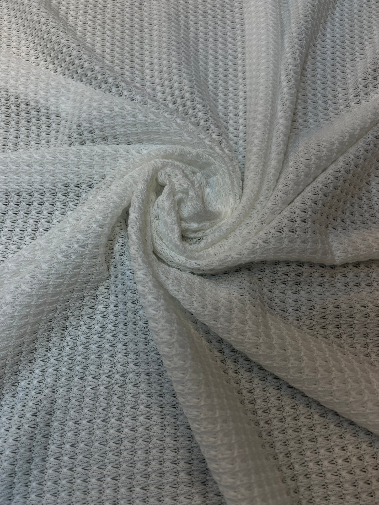 Crochet Knit Fabric - White