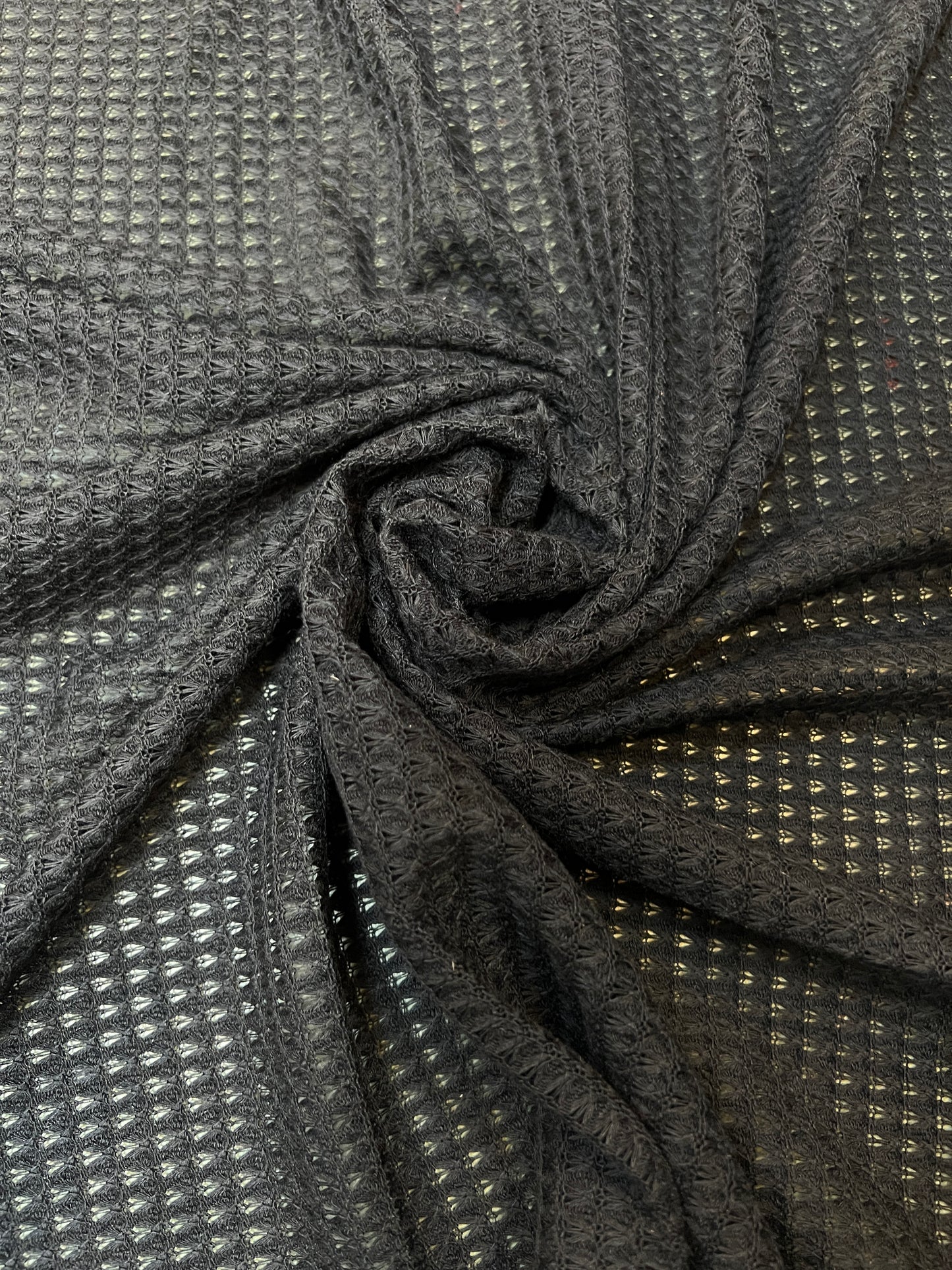 Crochet Knit Fabric - Black