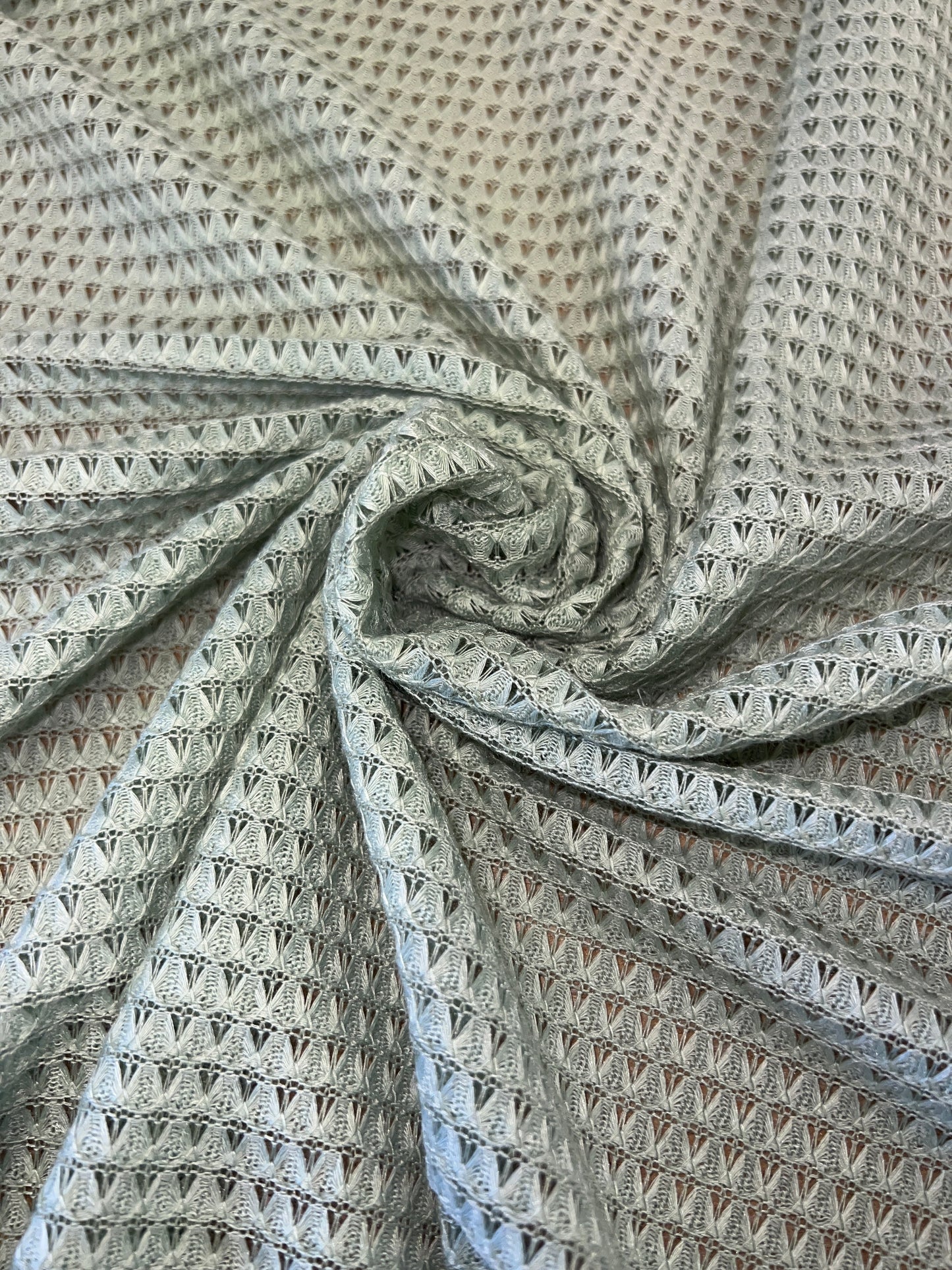 Crochet Knit Fabric - Sage