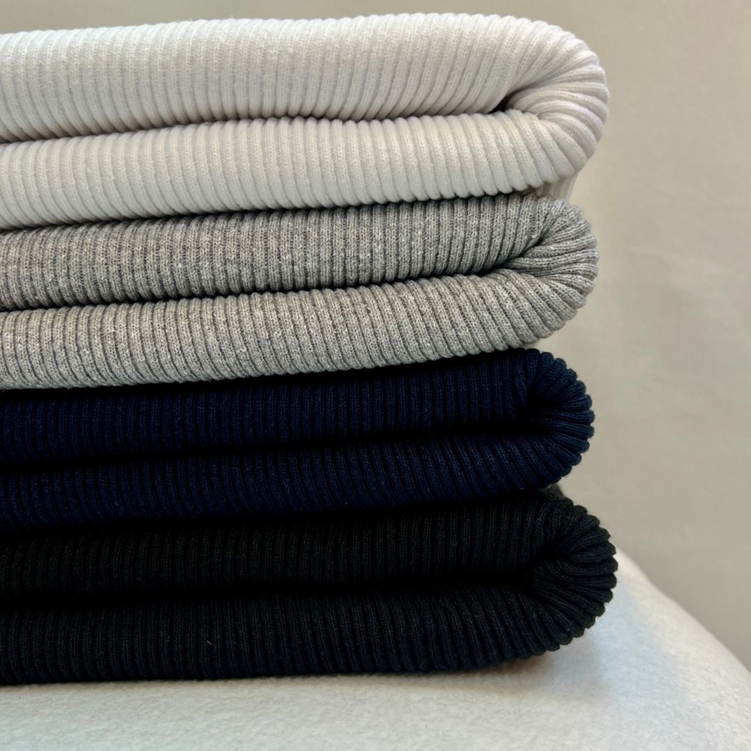 Chunky Cotton Fat Knit Ribbing 2 x 2 Fabric - 4 Colours