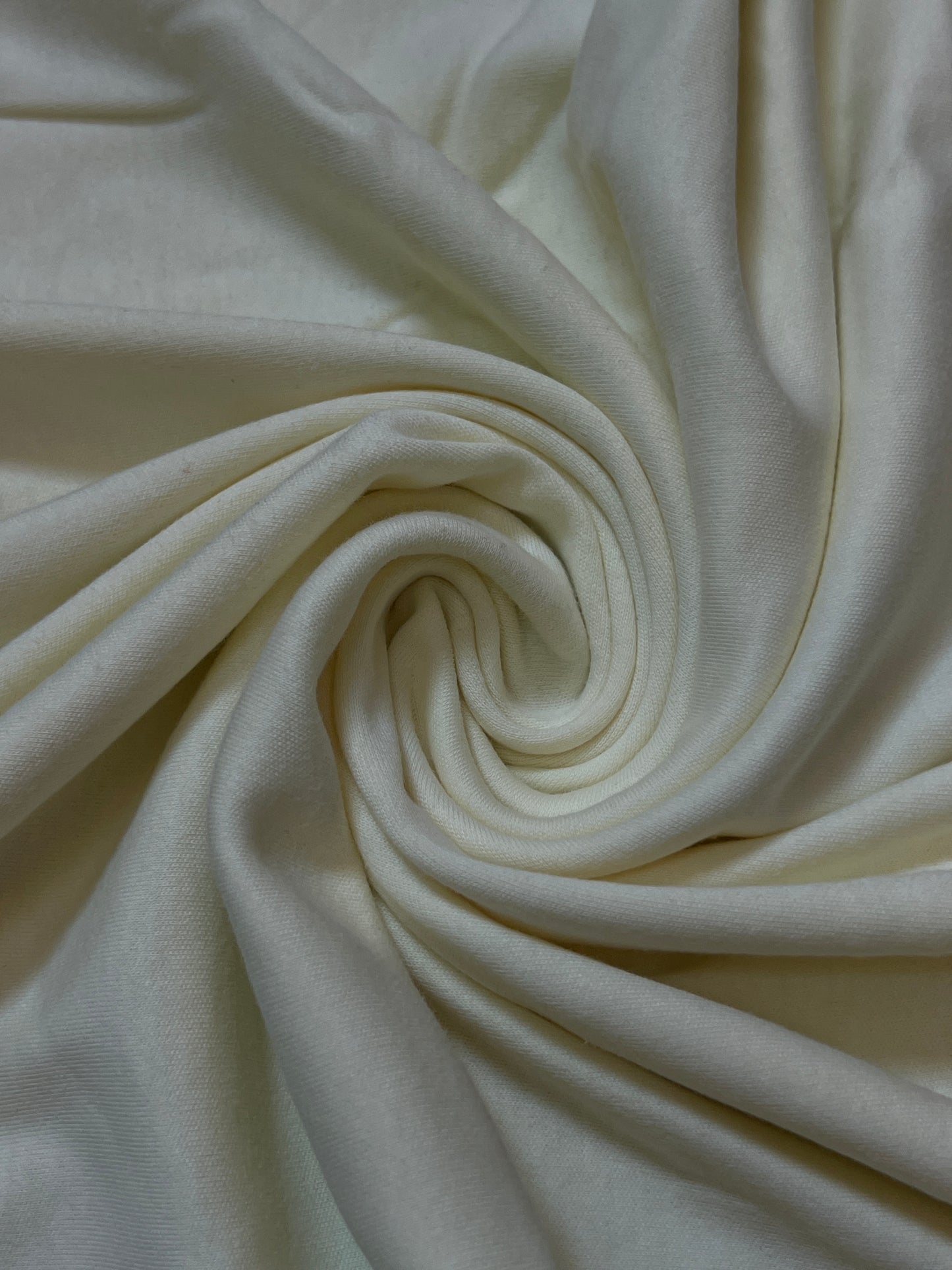 100% Cotton Knit Interlock Fabric - Cream