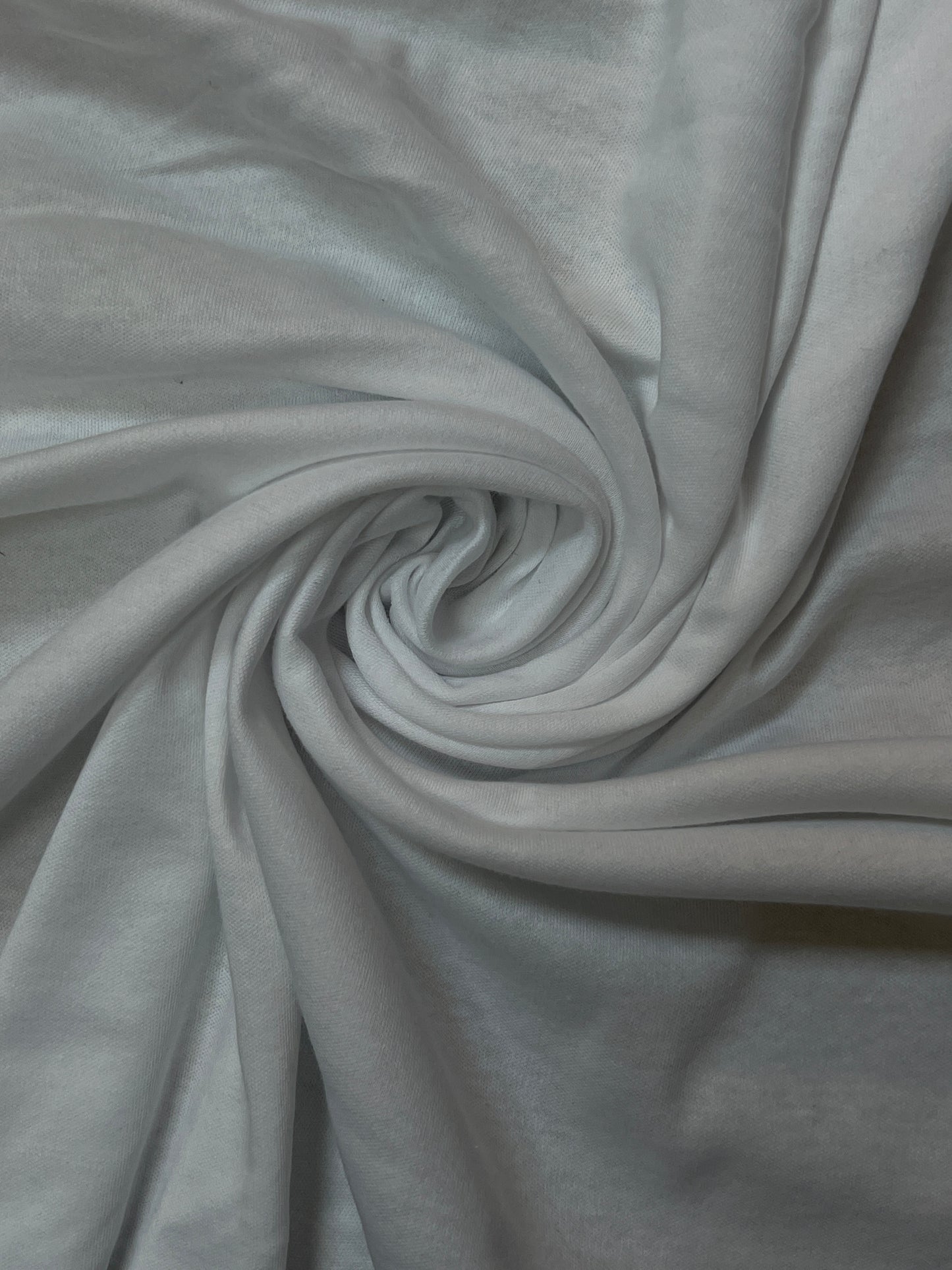 100% Cotton Knit Interlock Fabric - White