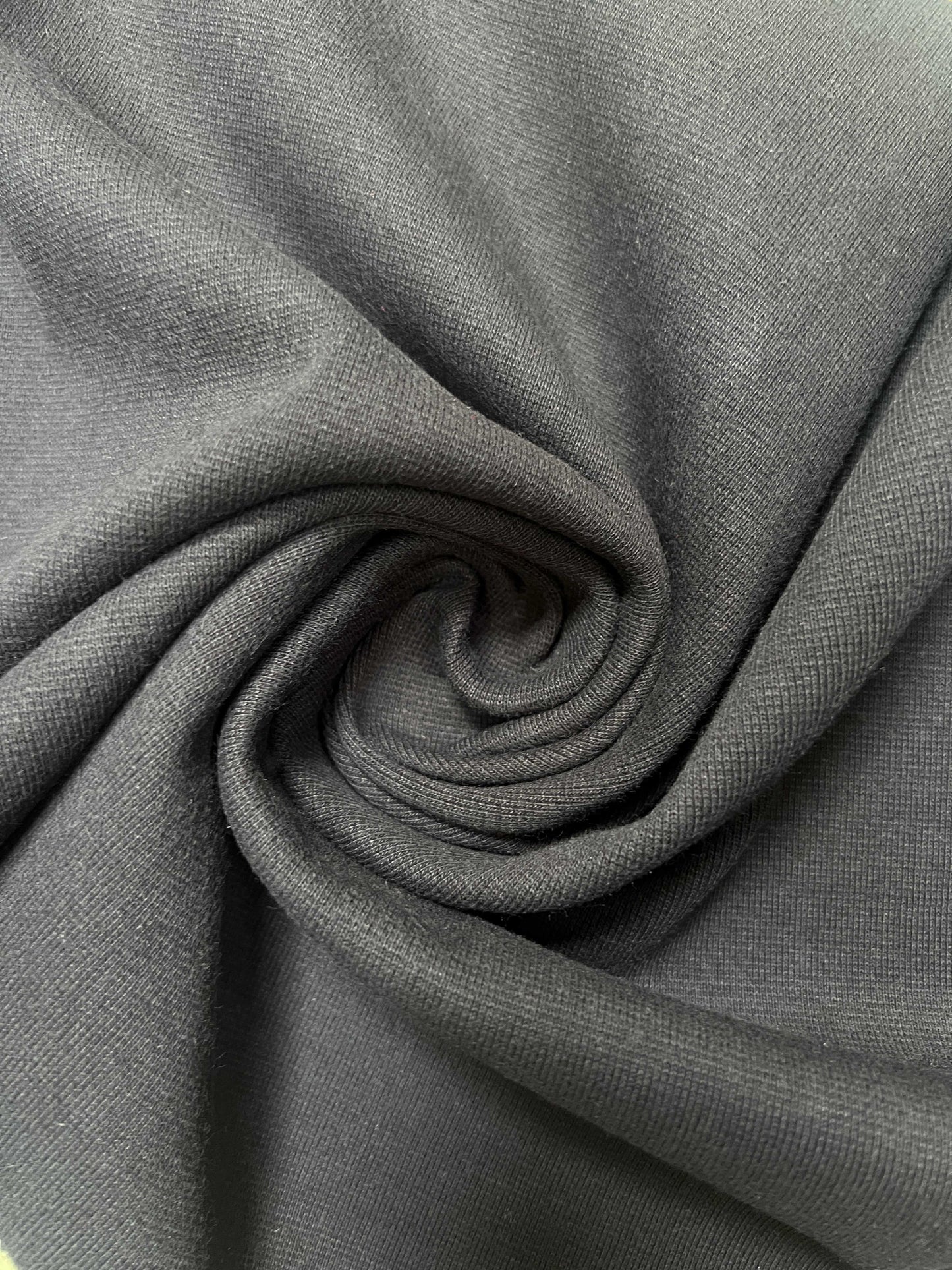 Cotton Elastane 1 x 1 Knit Ribbing - Black
