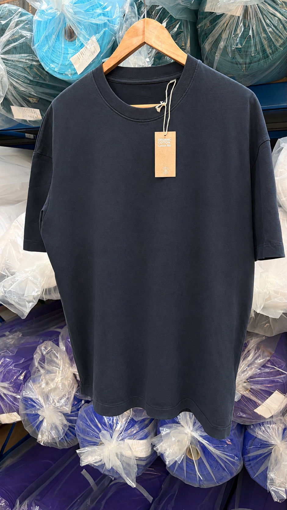 Washed Navy 100% Organic Cotton 230 gsm Slightly Oversized - 40 units