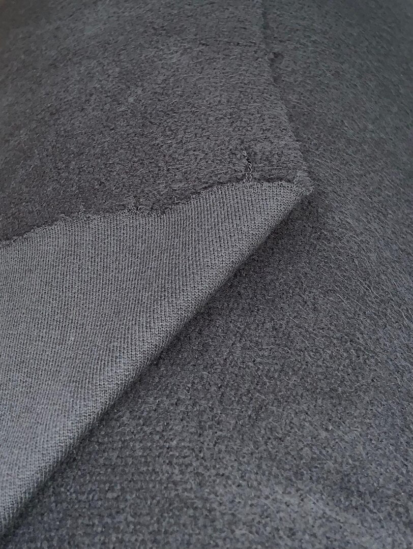 Heavy Cotton Brush Back Fleece French Terry Fabric - 480 GSM Black