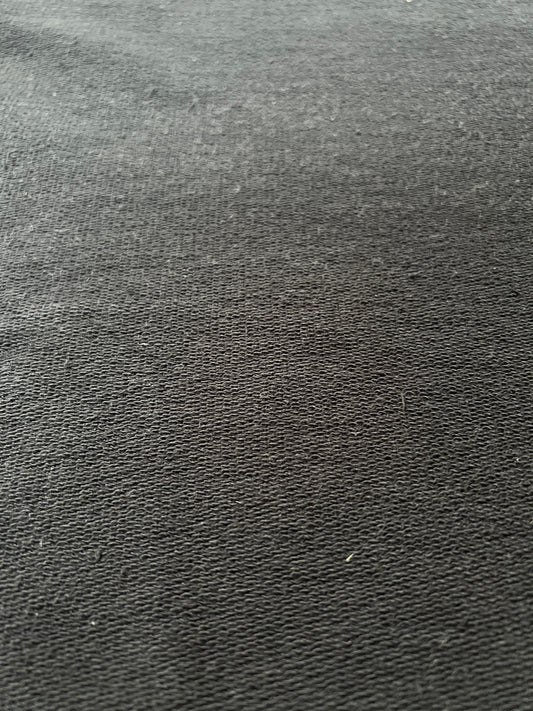 Heavy Cotton French Terry Fabric - 480 GSM Black