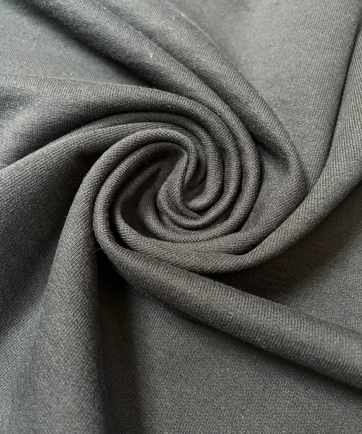 Heavy Cotton French Terry Fabric - 480 GSM Black