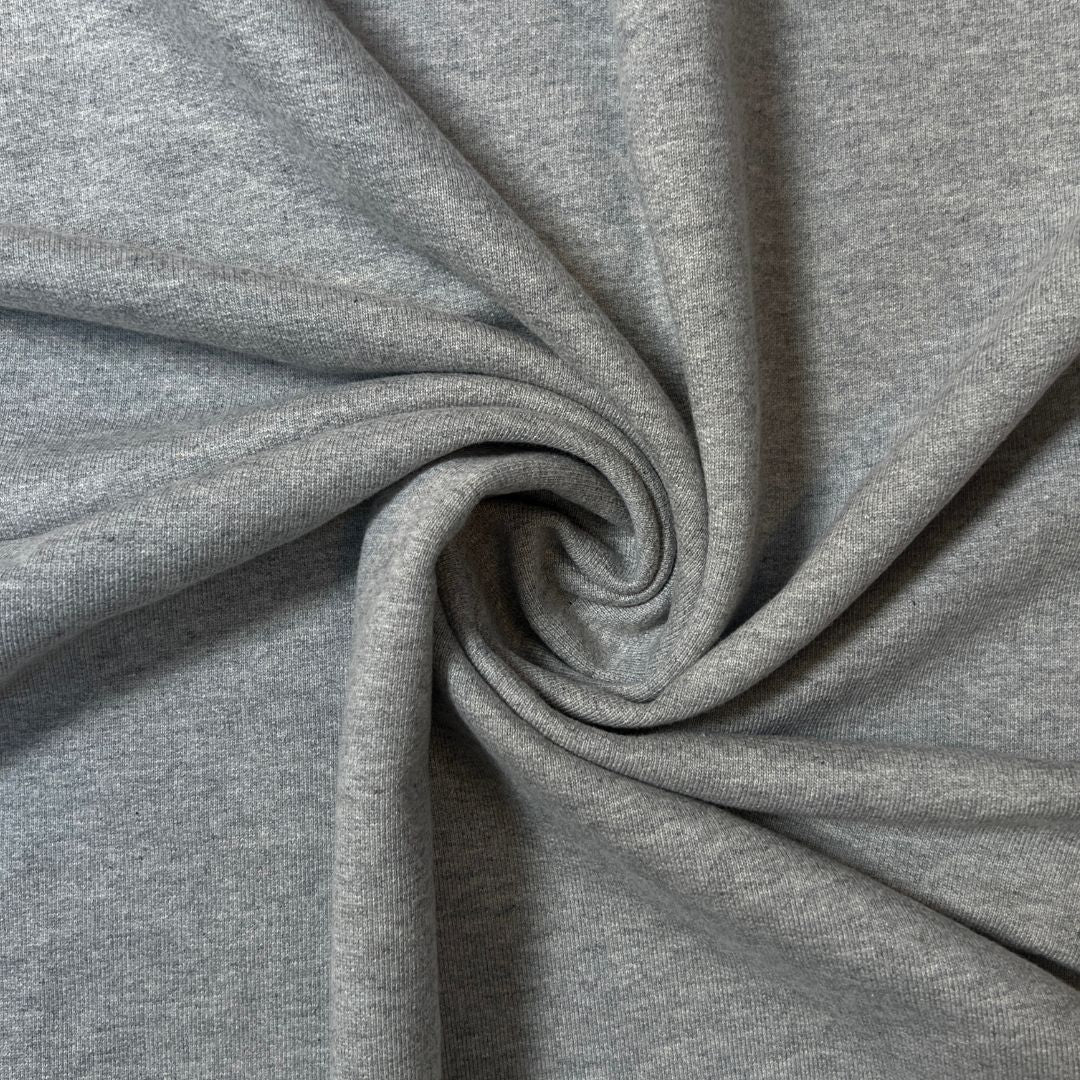 Heavy Cotton French Terry Fabric - 480 GSM Grey Marl