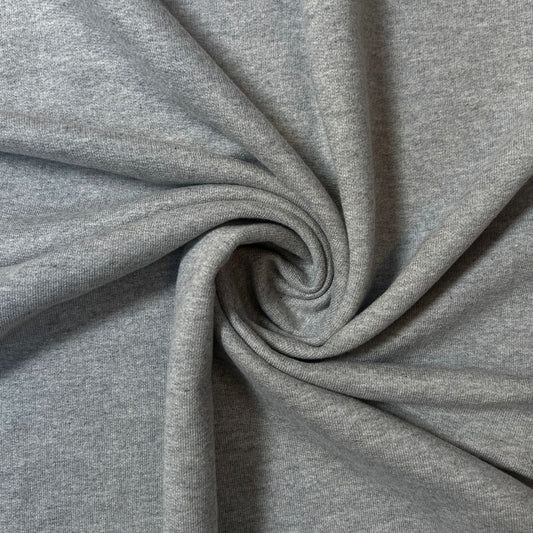 Heavy Cotton French Terry Fabric - 480 GSM Grey Marl