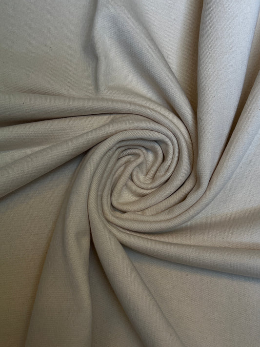 100% Cotton Loopback French Terry 420 GSM - Ecru