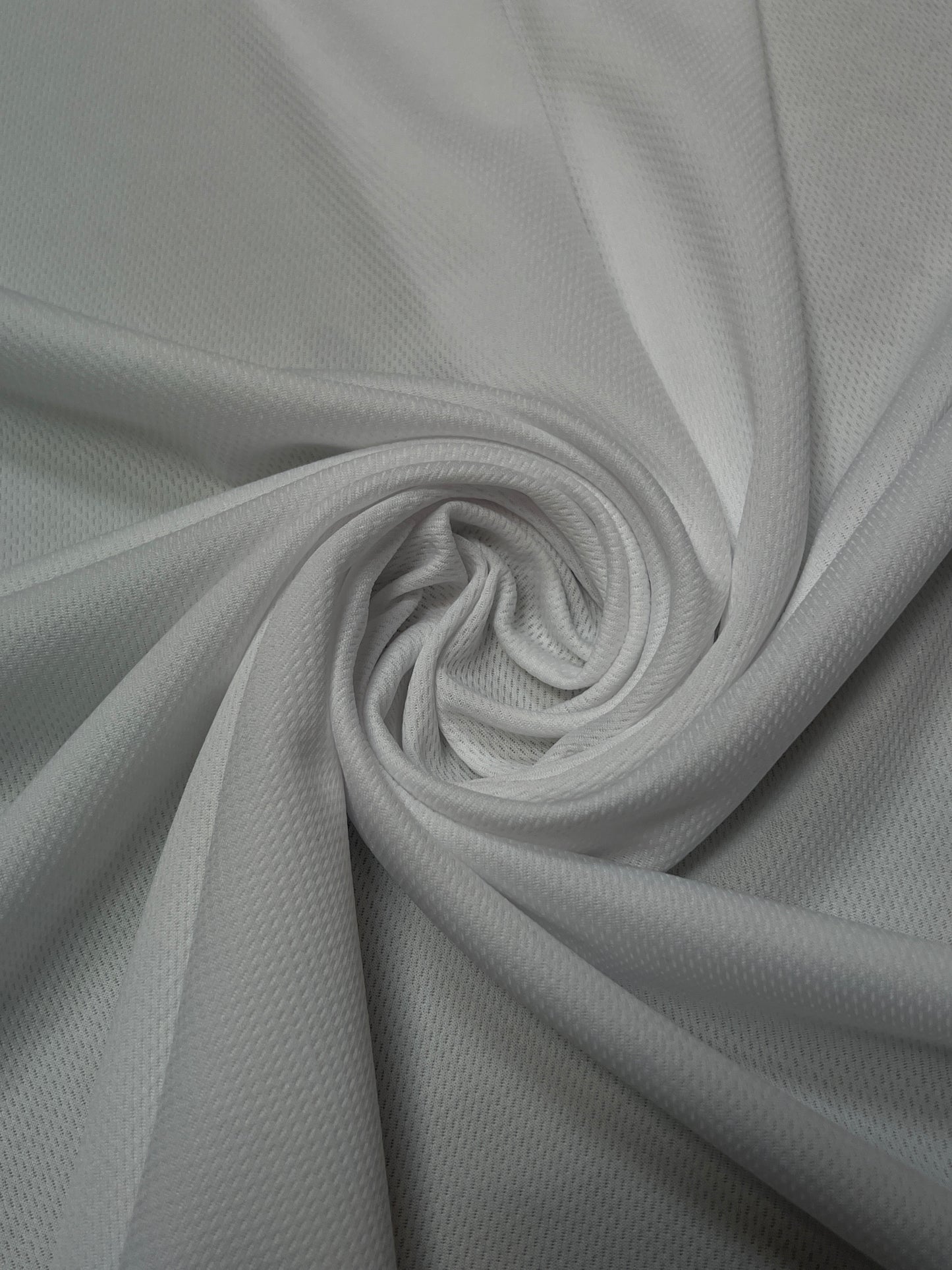 Mock Eyelet Sportswear Fabric - White