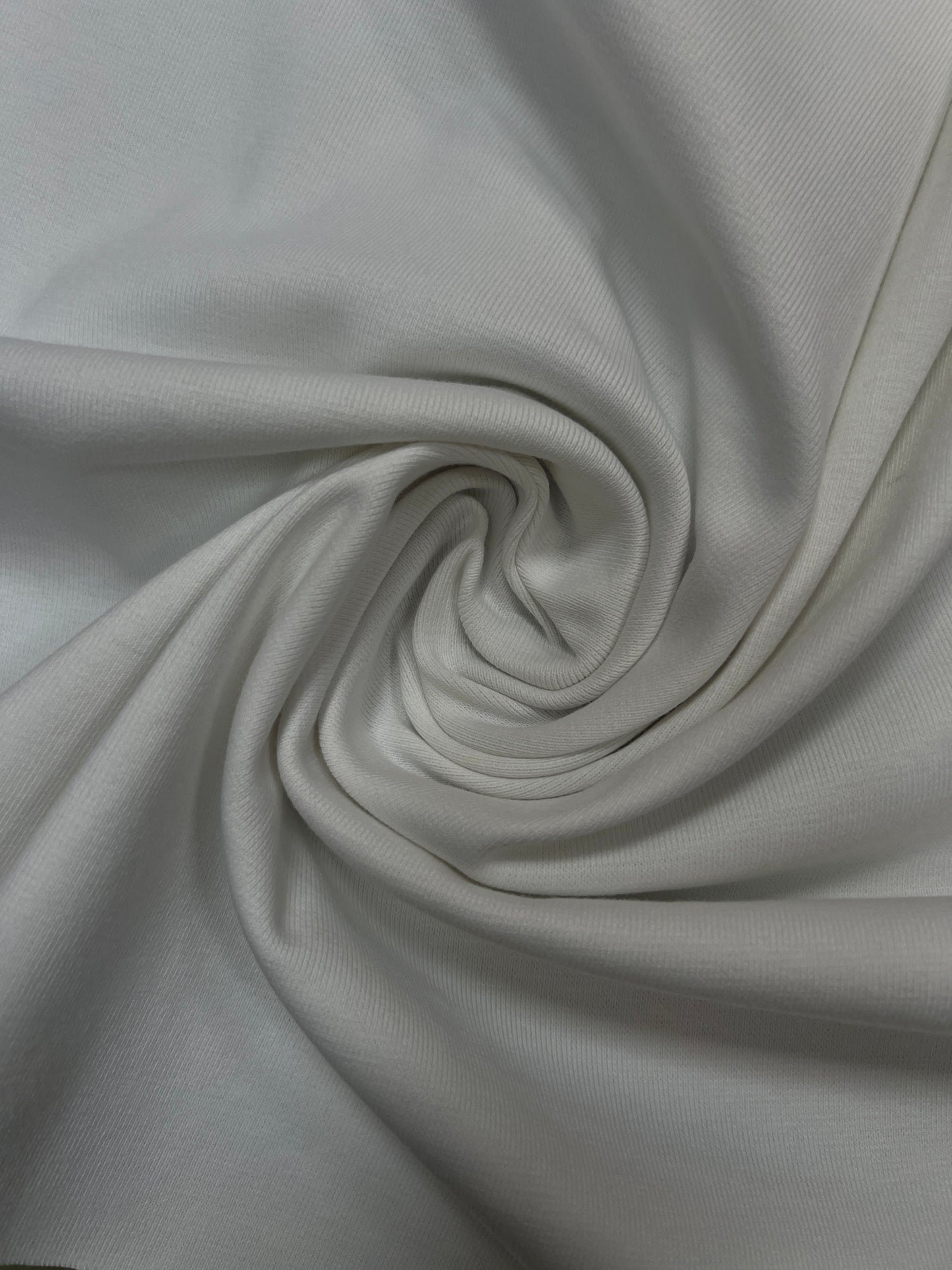Cotton Elastane 1 x 1 Knit Ribbing - White