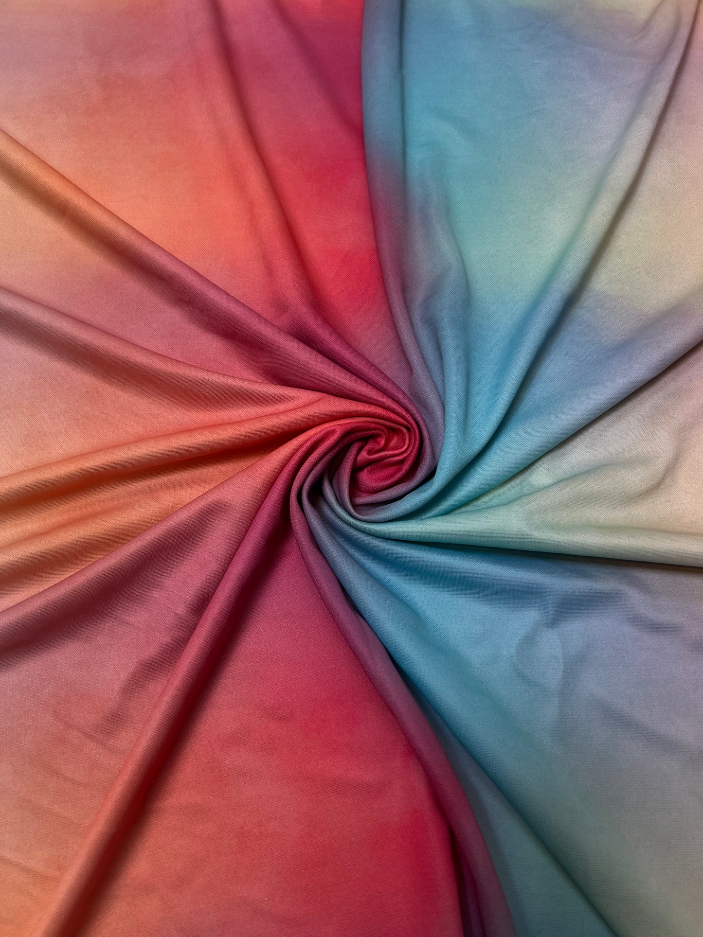 Ombre Multi Colour Printed Lightweight Polyester Fabric - 10 Metres