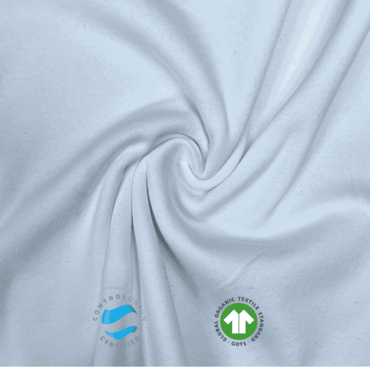 100% Organic Cotton Heavy Jersey Fabric - 300 GSM White