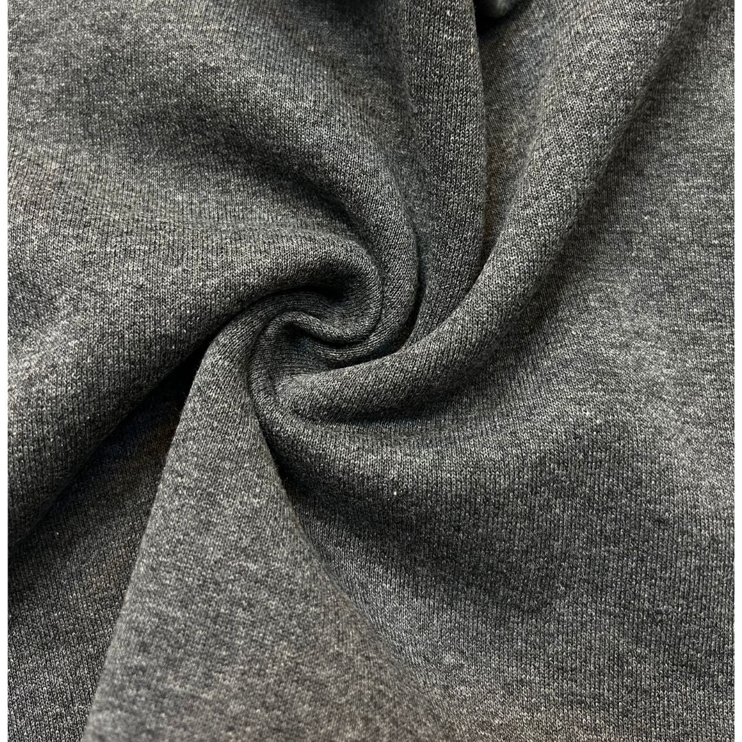 Cotton Poly Sweatshirting Recycled Fabric - Smoke Grey