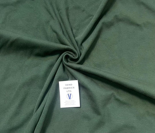Cotton Elastane 1 x 1 Knit Ribbing - Forest