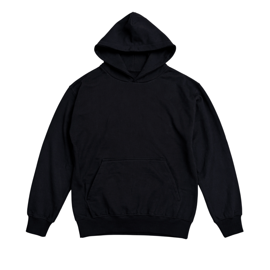 Heavyweight 500 GSM black blank hoodie, a premium merch blank supporting higher retail pricing for touring artists