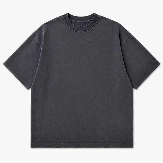 Boxy Cropped T-shirt - Washed Black