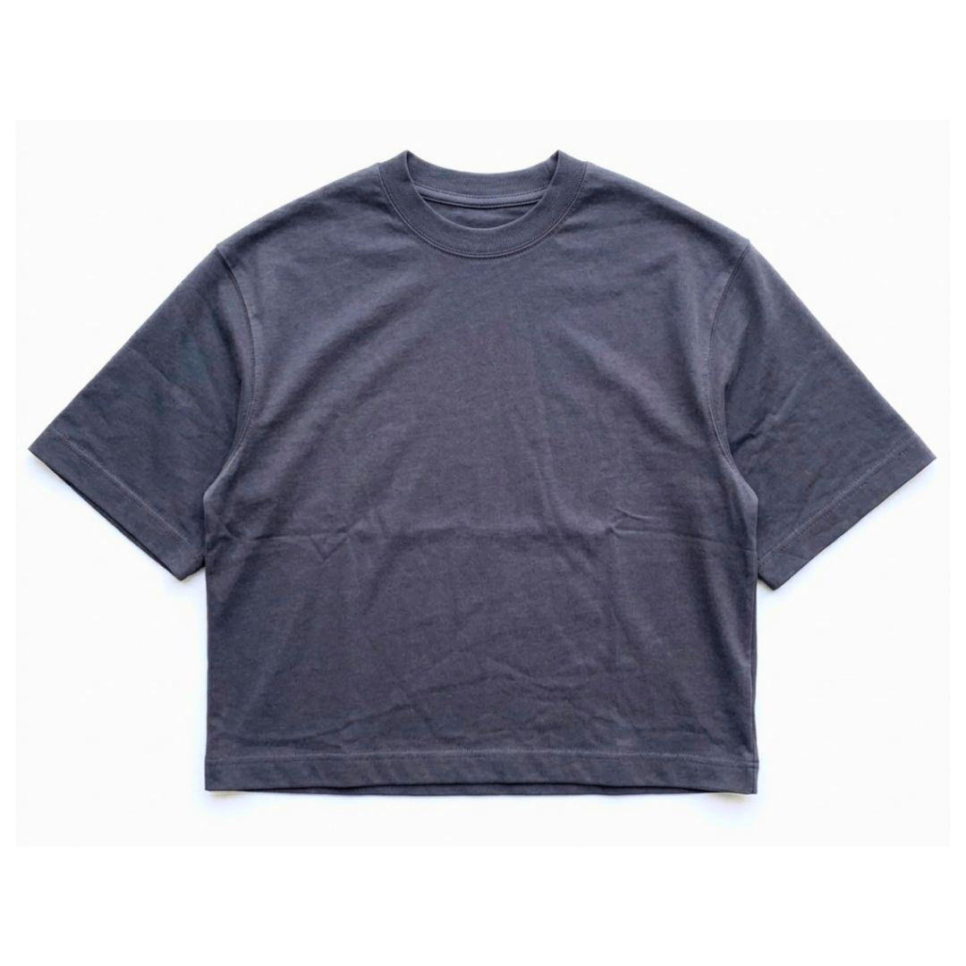 Boxy Cropped T-shirt - Charcoal
