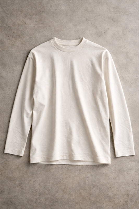 Heavy Long Sleeve T-shirt 325 GSM - Ecru