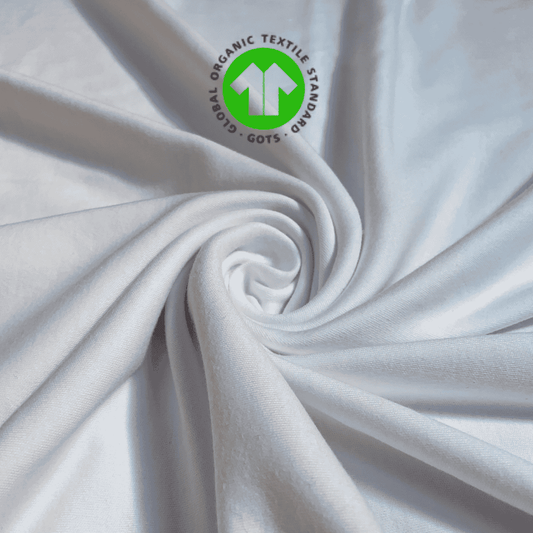 Organic Cotton Interlock Tubular Fabric - White