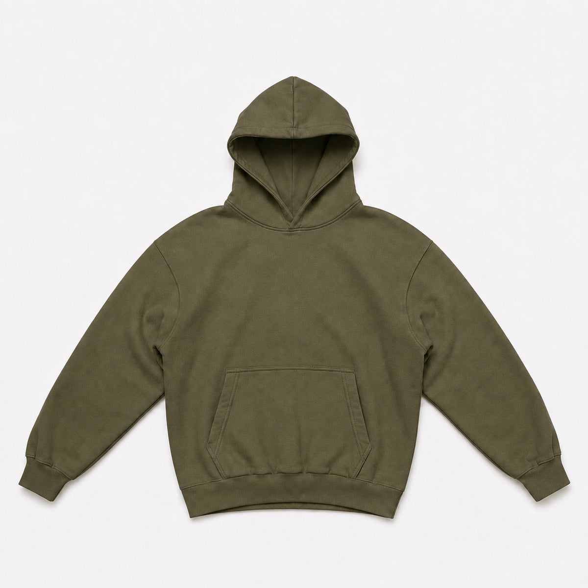 Olive Garment Dyed 100% Cotton Hoodie