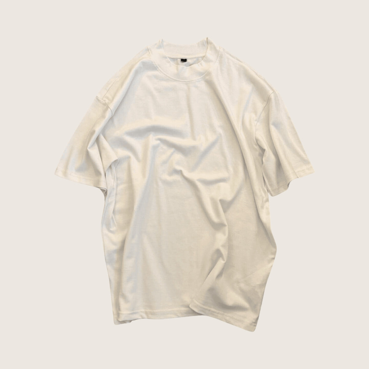 Ecru 265 GSM oversized blank t-shirt, front view
