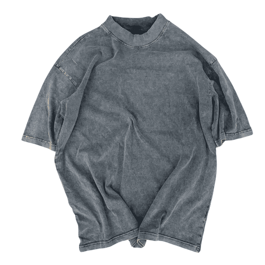 Heavy Oversized Blank T-Shirt 300 GSM - Stone Wash Charcoal