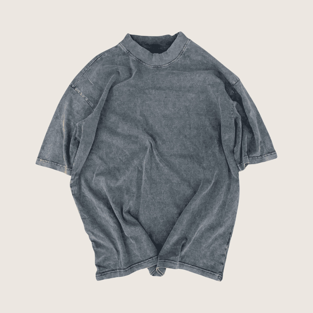 Stone wash charcoal 300 GSM oversized blank t-shirt, front view